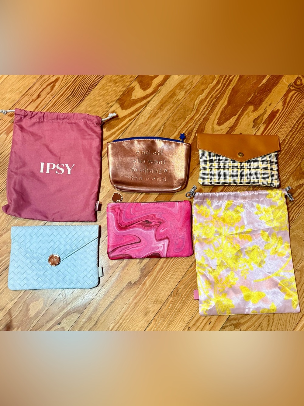 Choose 1 Drawstring or Zipper Mixed Color Cosmetic Pouch